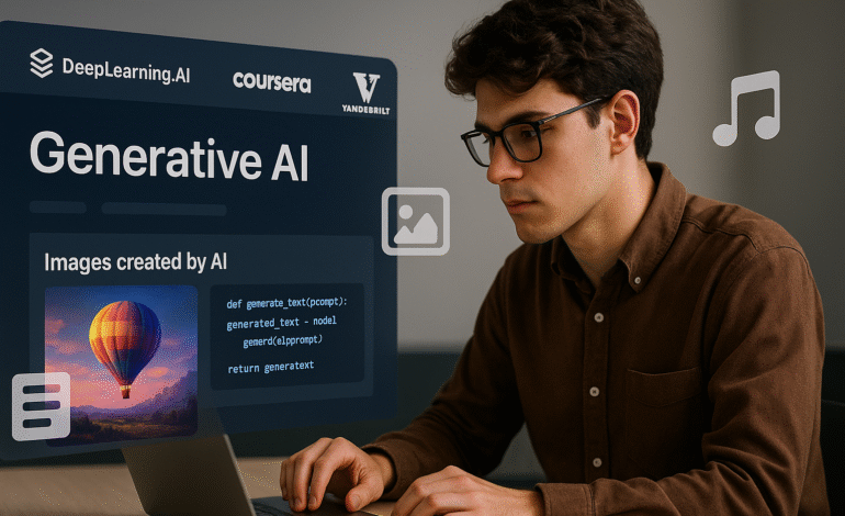 DeepLearning.AI y la Universidad de Vanderbilt Lanzan una Nueva Especialización en IA Generativa en Coursera