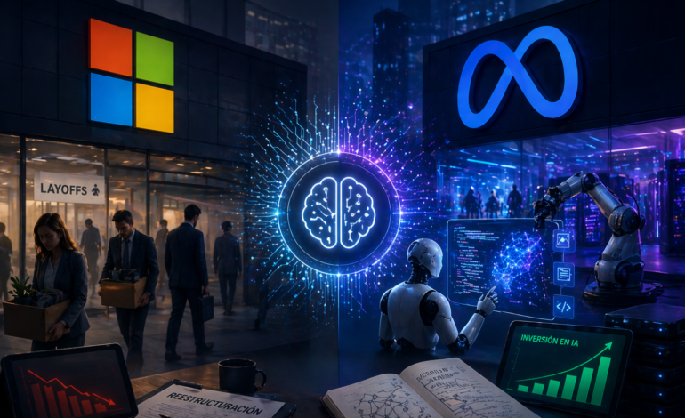 Reingeniería corporativa 2026: Microsoft y Meta recortan nóminas masivas para financiar su imperio de IA
