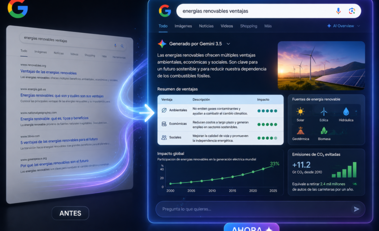 Gemini 3.5 transforma buscador de Google con IA generativa