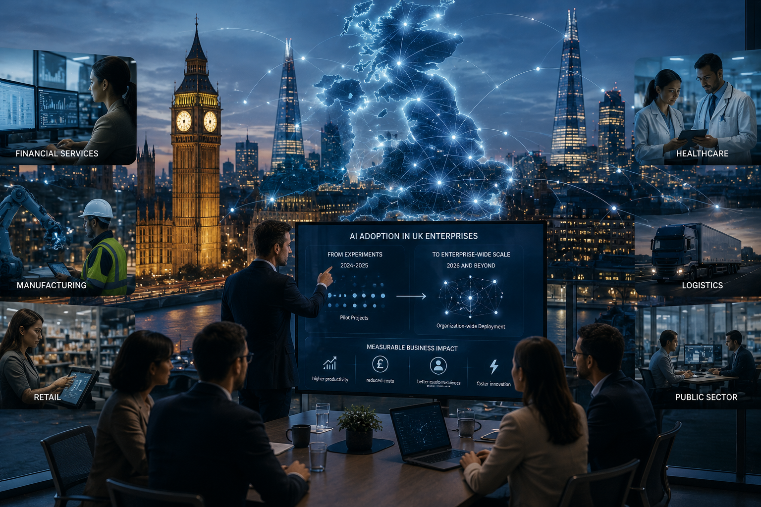 Escalar inteligencia artificial en empresas: El despliegue masivo del Reino Unido