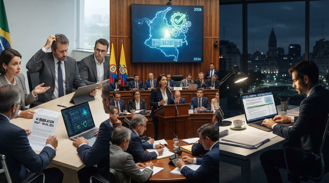 Las nuevas leyes de IA en LATAM 2026: Colombia avanza, Brasil titubea, Argentina legisla en el vacío