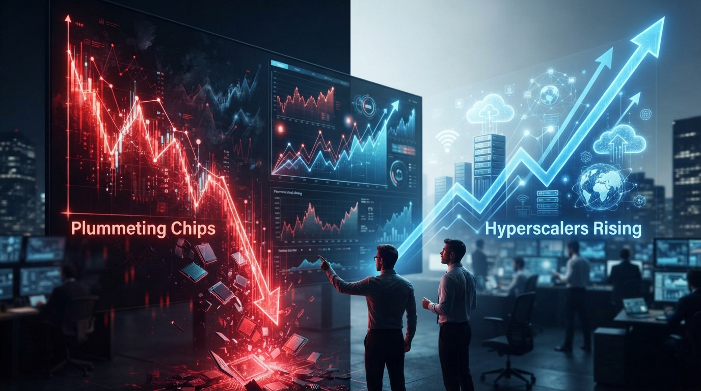 Los chips se desploman y los hyperscalers suben: el mercado le pone precio a frenar la IA
