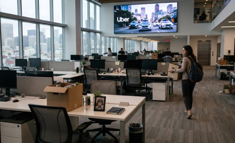 Uber despide a 3.300 personas para pagar los robotaxis: la automatización ya se cobra oficinas
