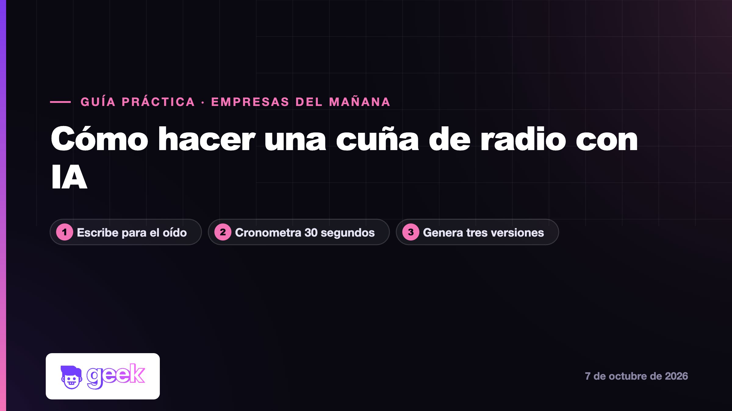 Cómo hacer una cuña de radio con IA en una tarde