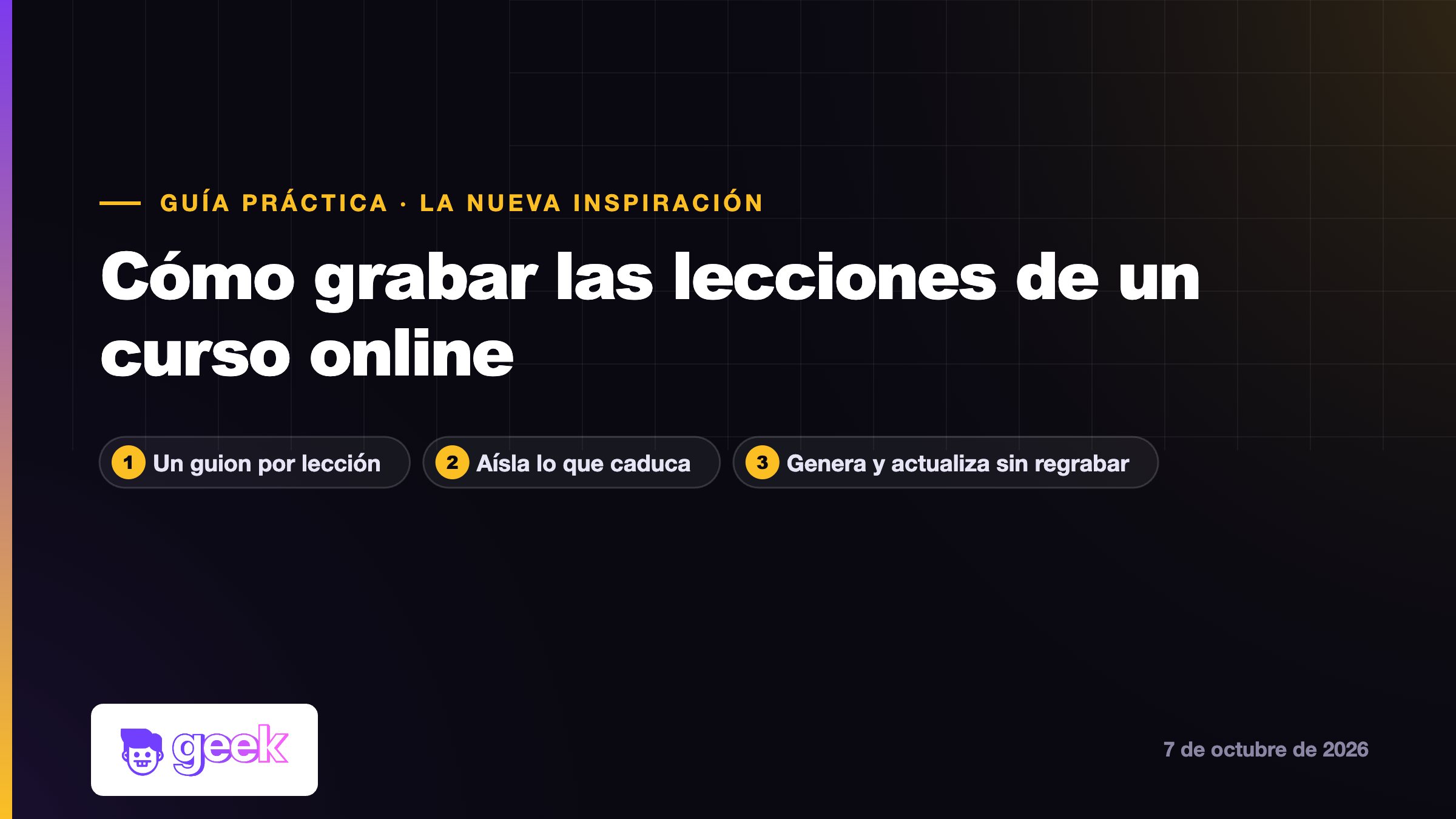 Cómo grabar las lecciones de un curso online sin cámara